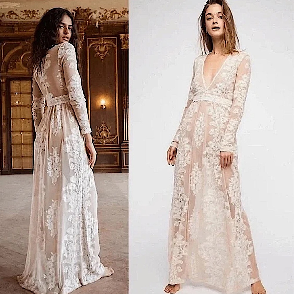 For Love And Lemons Cream Maxi Dress